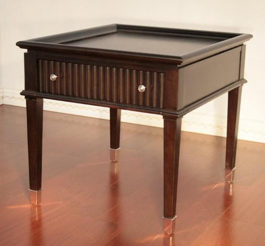 Broadway End Table with 1 Drawer and Chrome Feet