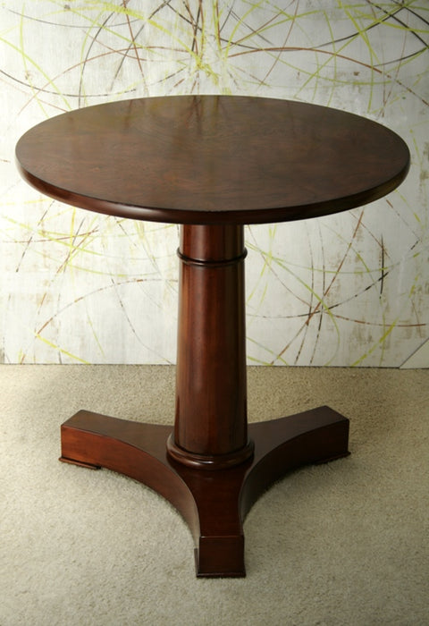 Burl Veneer/Mahogany Side Table with Walnut Finish