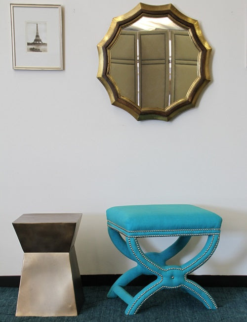 Brass Geometric Industrial Side Table