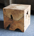 ET330LA - Natural Teak Cube Side Table