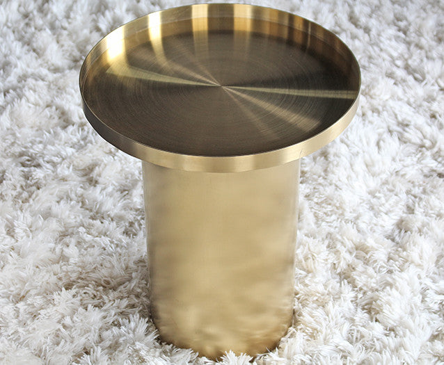 Titanium Gold Drum End Table
