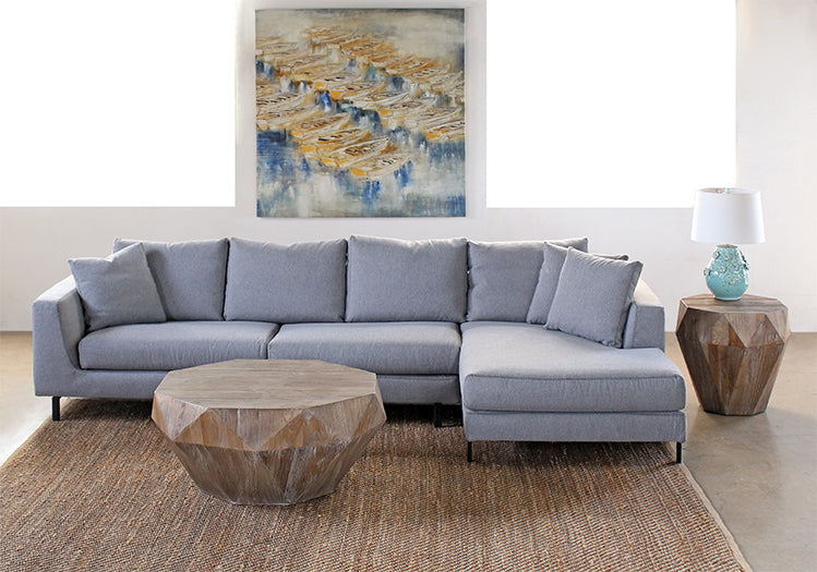 Reclaimed Elm Faceted Coffee Table