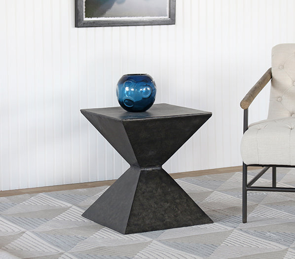 Raw Black Metal End Table