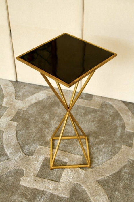 Geometric Hourglass End Table