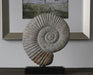 FIG02ATL - Fossil Marble & Iron Shell Sculpture