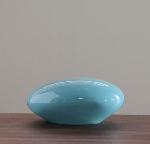 FIG201LA - Blue Hand Blown Glass Stone Object