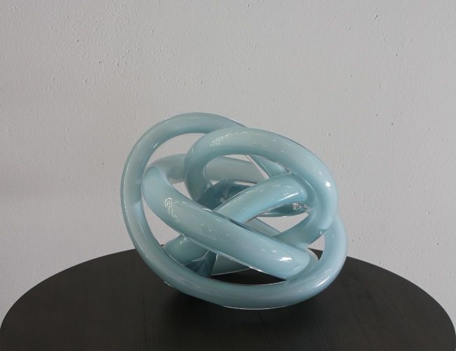 FIG209LA - Large Blue Hand Blown Glass Wrap Object