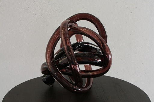 FIG210LA - Large Brown Hand Blown Glass Wrap Object