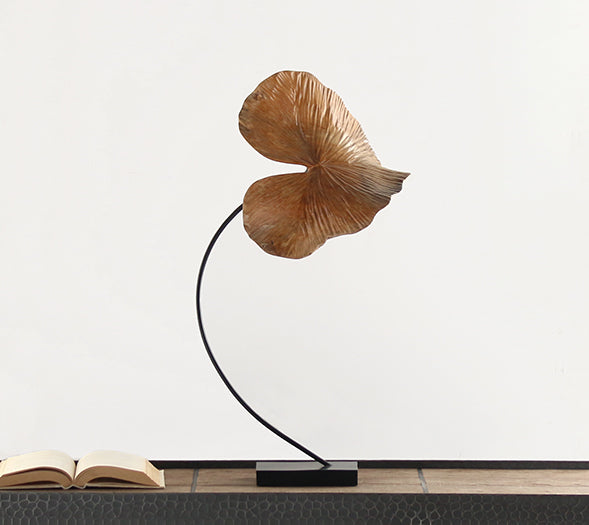 Large Carved Leaf Sculpture - Cleared Décor