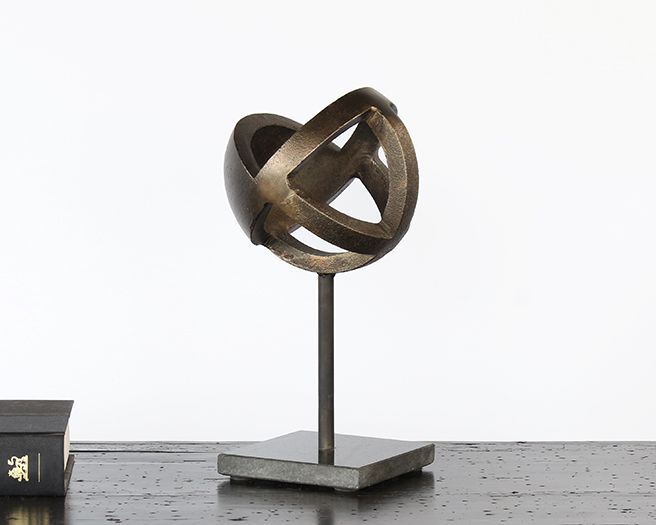 Large Antique Brass Ball Sculpture - Cleared Décor