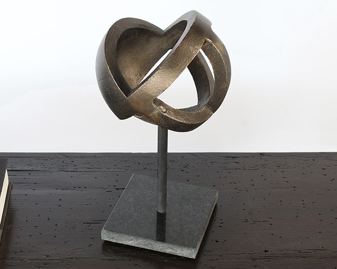 Large Antique Brass Ball Sculpture - Cleared Décor