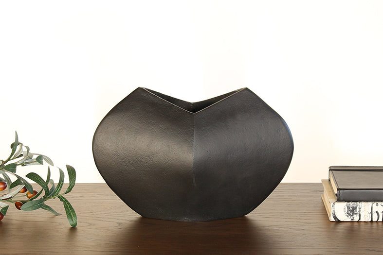 Pinched Bronze Abstract Vase - Cleared Decor
