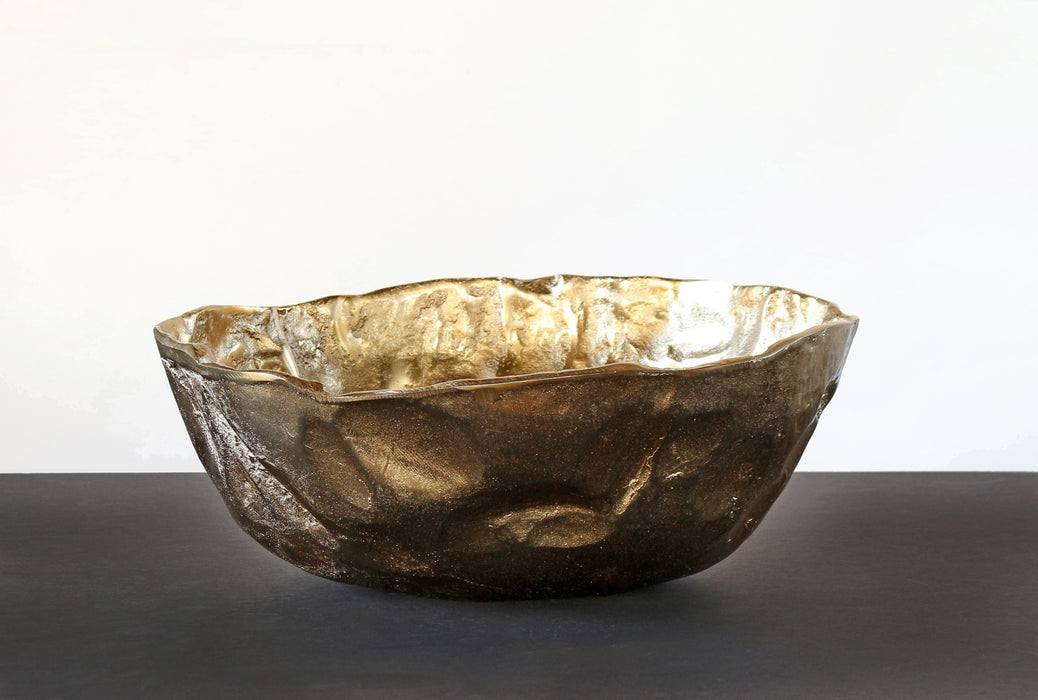 Crinkle Gold Bowl - Cleared Decor