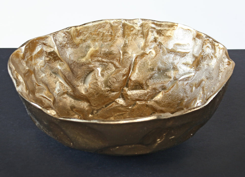 Crinkle Gold Bowl - Cleared Decor