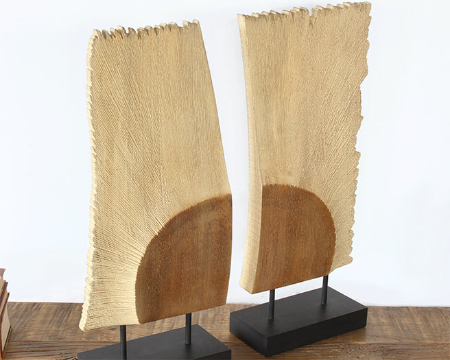 Pair Of Wood Abstract Figures - Cleared Decor