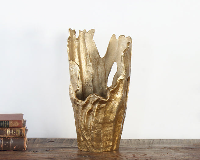 Gold Abstract Sculptural Vase - Cleared Decor