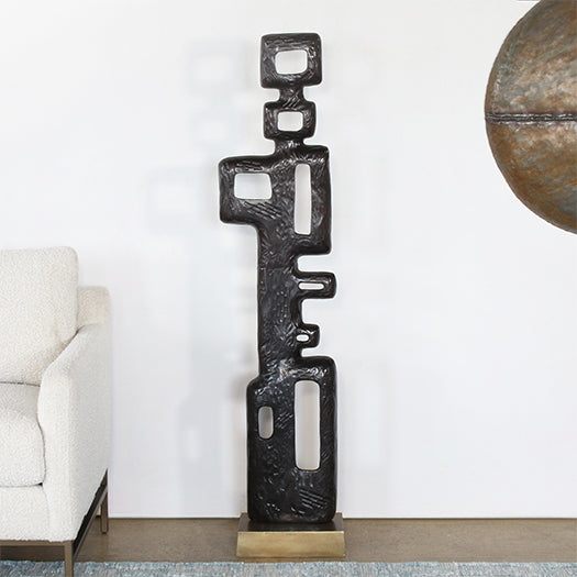 57" High Bronze Abstract Sculpture - Cleared Decor