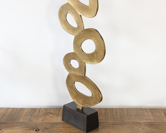 31"H Gold Abstract Sculpture - Cleared Decor