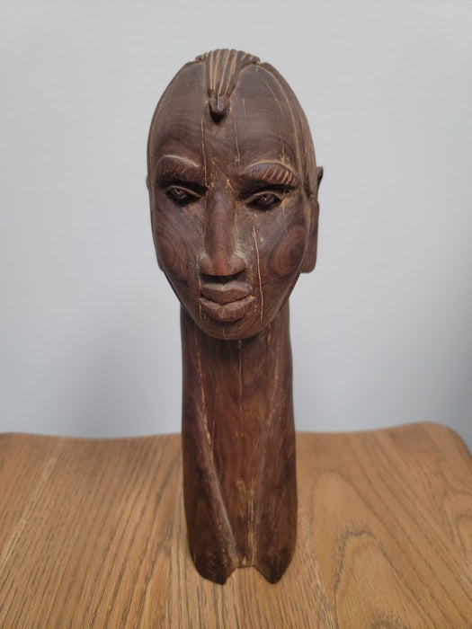 Contemporary East African Carved Wood Bust