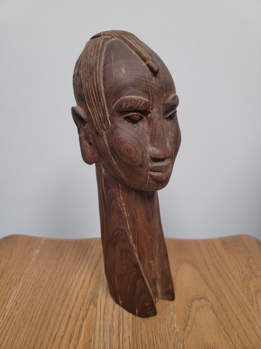 Contemporary East African Carved Wood Bust