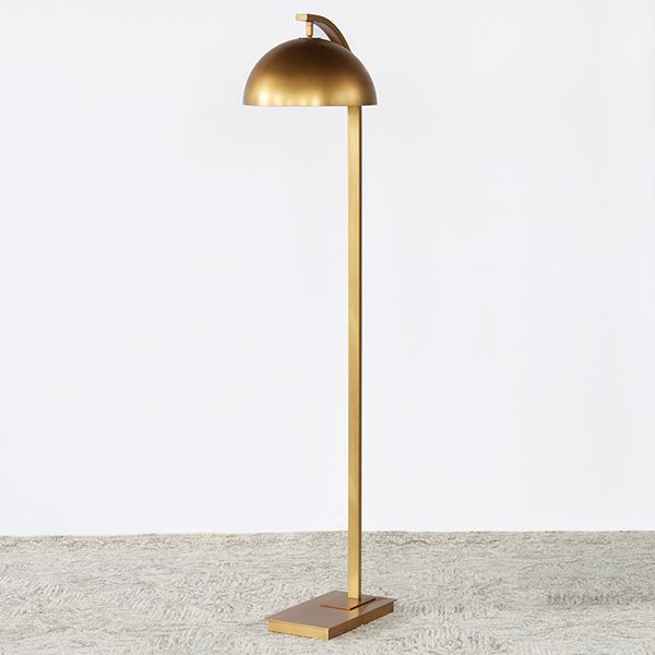 Brass Arch Neck Floor Lamp w/Swiveling Shade