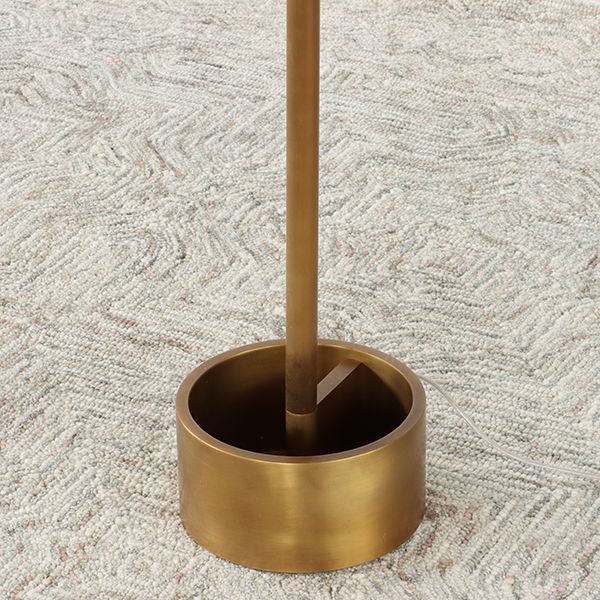 Natural Brass Floor Lamp w/Ensconced White Shade