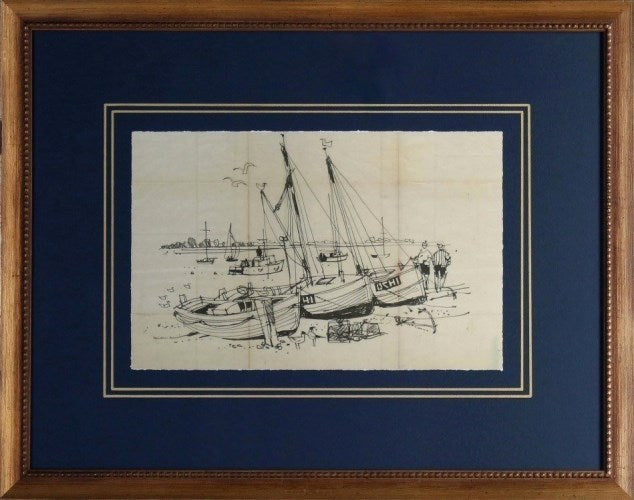 LAND552LA Boats at Harbor 4 24W x 19H