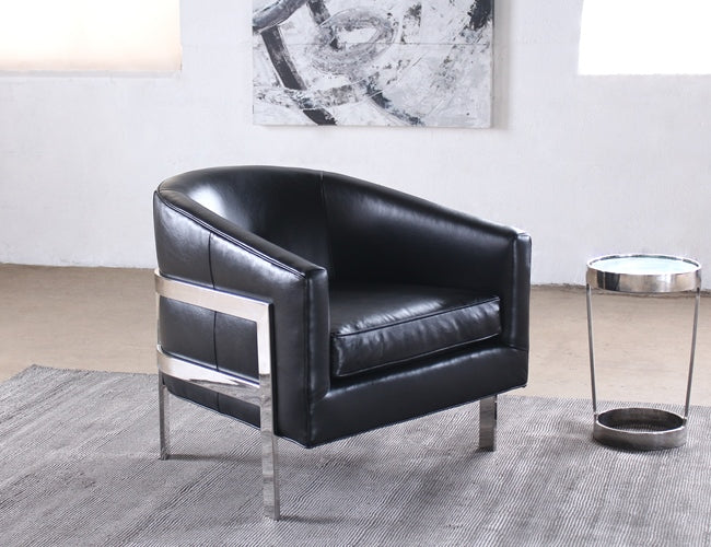 LC04ATL - Mitchell Gold Avery Chair in Black Leather 