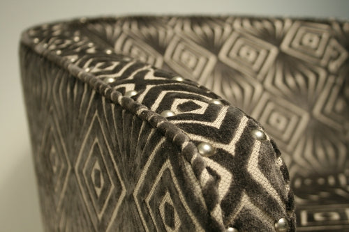 Diamond Pattern Cut Velvet Lounge Chair