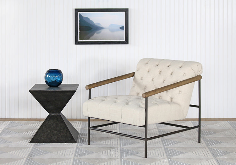 Raw Black Metal End Table