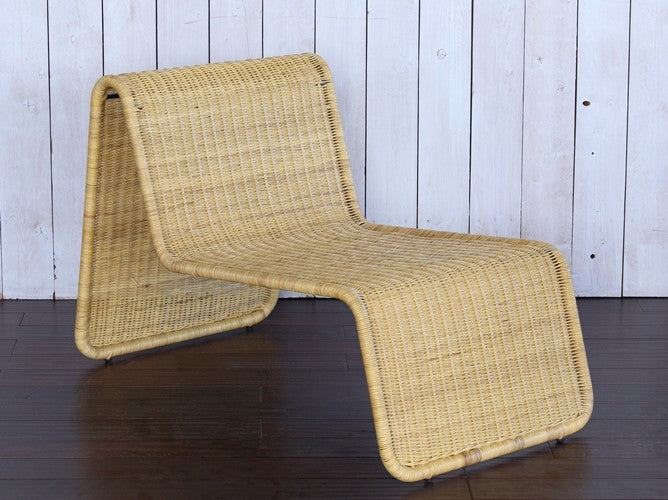 Woven Birch and Rattan Lounge Chair