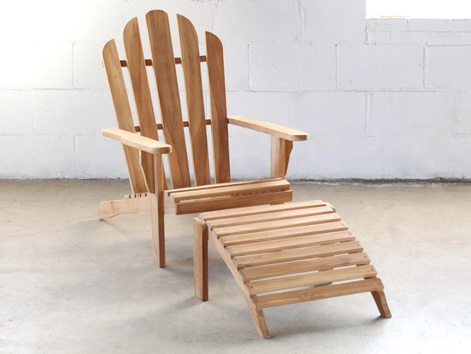 Teak Adirondack Chair With Ottoman