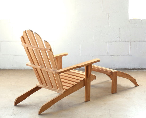 Teak Adirondack Chair With Ottoman