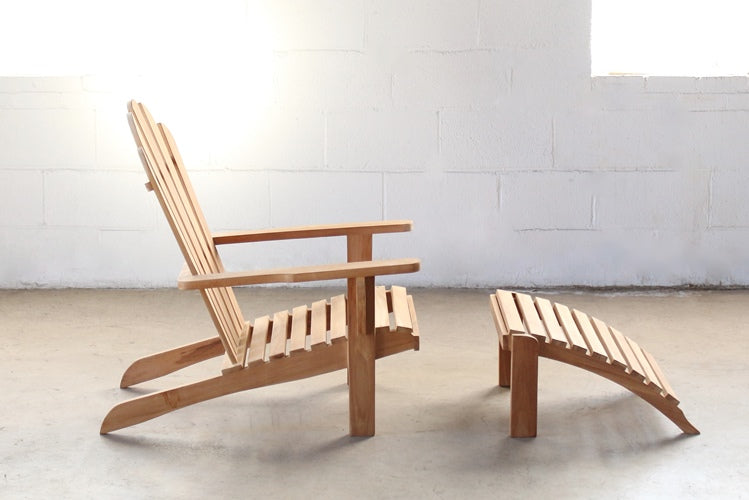 Teak Adirondack Chair With Ottoman