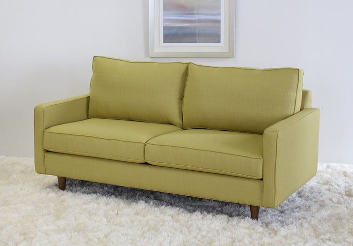 Modern Fern Apartment Sofa with Tapered Walnut Legs