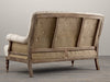 Deconstructed French Victorian Settee in Sand Belgian Linen