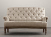 Deconstructed French Victorian Settee in Sand Belgian Linen