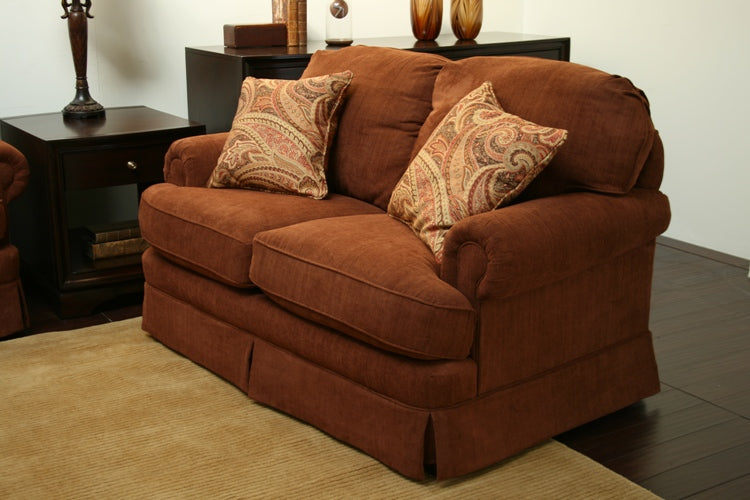Cinnamon Rolled-Arm Loveseat