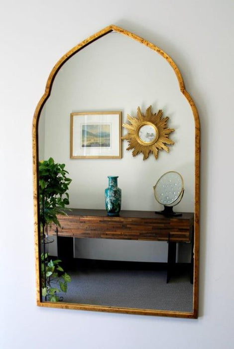 Antiqued Gold Leaf Iron Moroccan Mirror