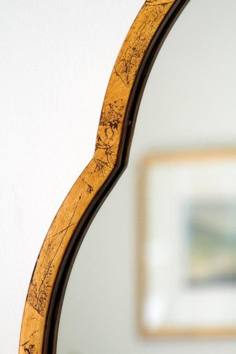Antiqued Gold Leaf Iron Moroccan Mirror