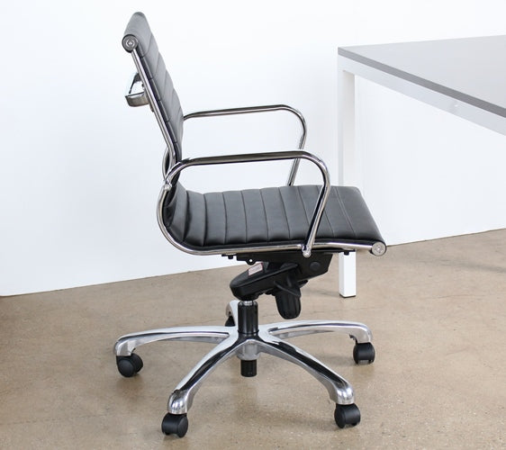 Eames Style Mid Back Black Desk Chair