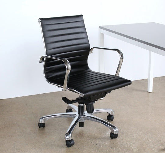 Eames Style Mid Back Black Desk Chair
