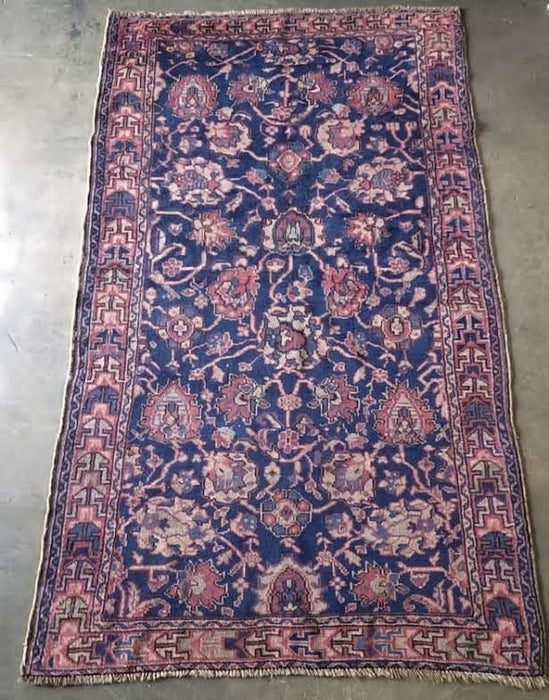 4'3" X 7'6" Navy & Mauve Persian Rug