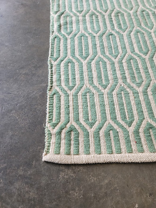 2'6" X 7'8" Mint & White Runner