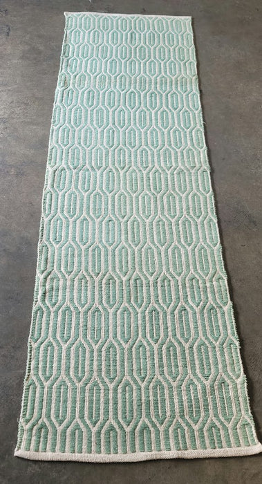 2'6" X 7'8" Mint & White Runner