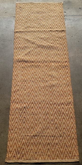 2'6" X 7'6" Tan & Copper Chevron Runner