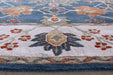9' x 12' Traditional Indian Indigo and Dark Ivory Hand-tufted Wool Rug 