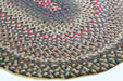RUG25ATL - 3' x 5' Gray, Red and Green Braided Oval Rug
