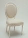 Antique White Oval Louis Side Chair