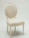 Antique White Oval Louis Side Chair